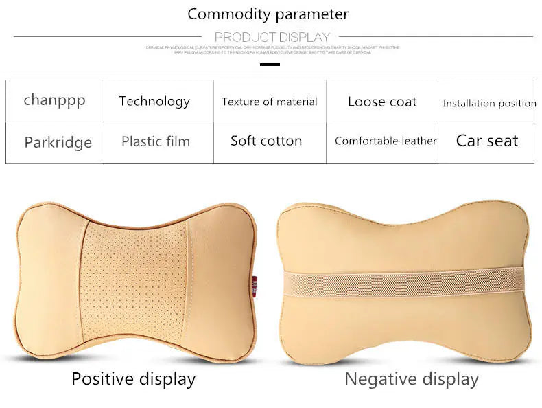 Leather Car Neck Pillow – Ergonomic Head & Neck Support