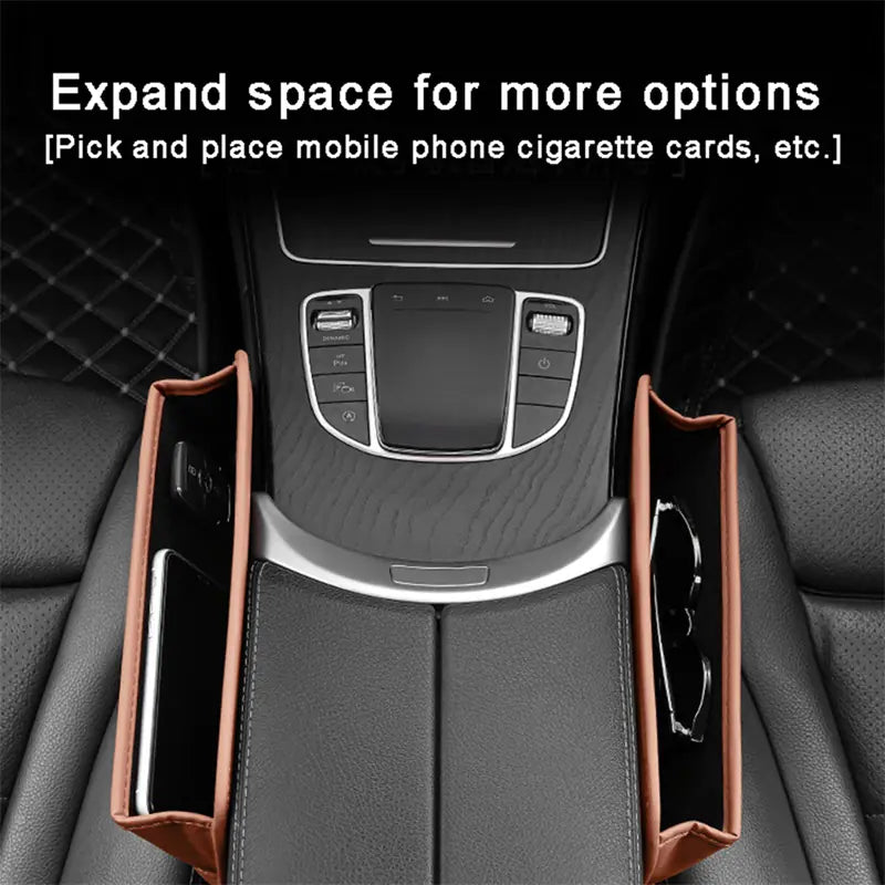 PU Leather Car Seat Gap Filler & Organizer