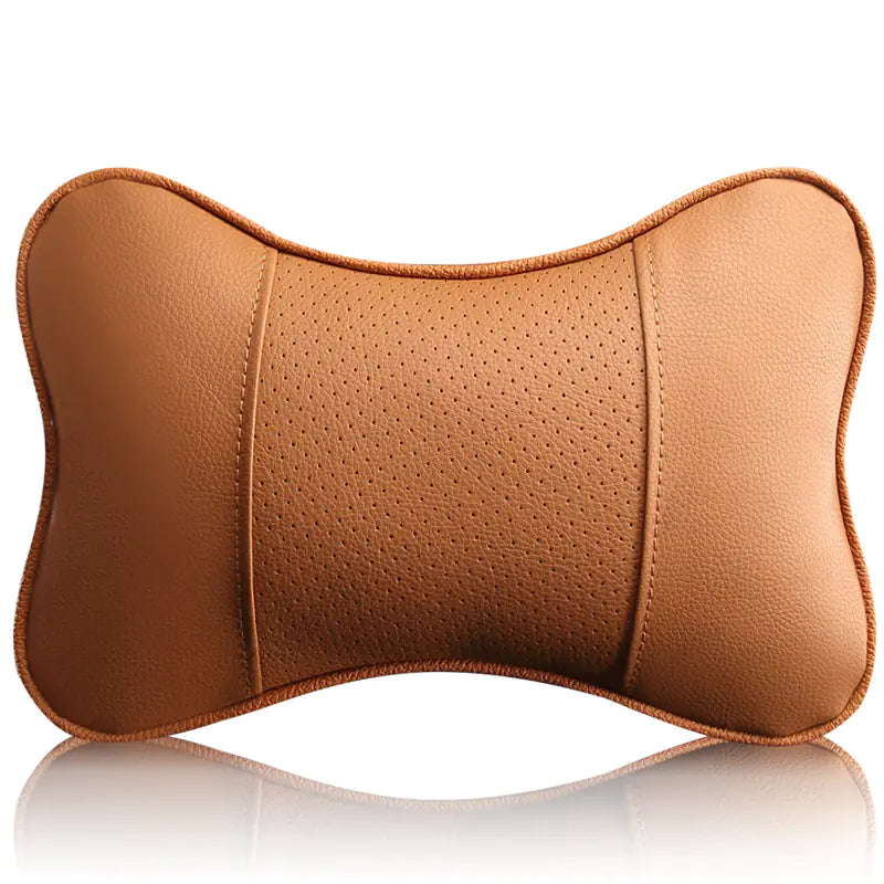 Leather Car Neck Pillow – Ergonomic Head & Neck Support