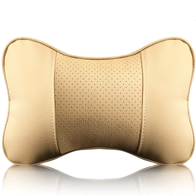Leather Car Neck Pillow – Ergonomic Head & Neck Support
