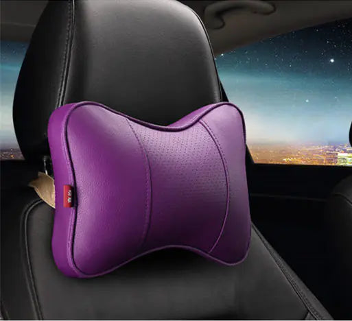 Leather Car Neck Pillow – Ergonomic Head & Neck Support
