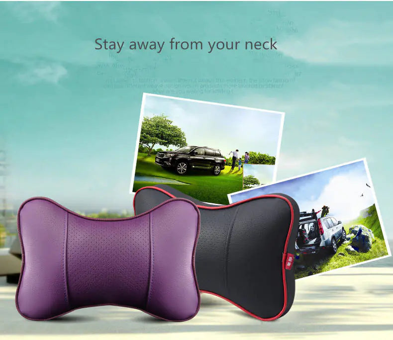 Leather Car Neck Pillow – Ergonomic Head & Neck Support