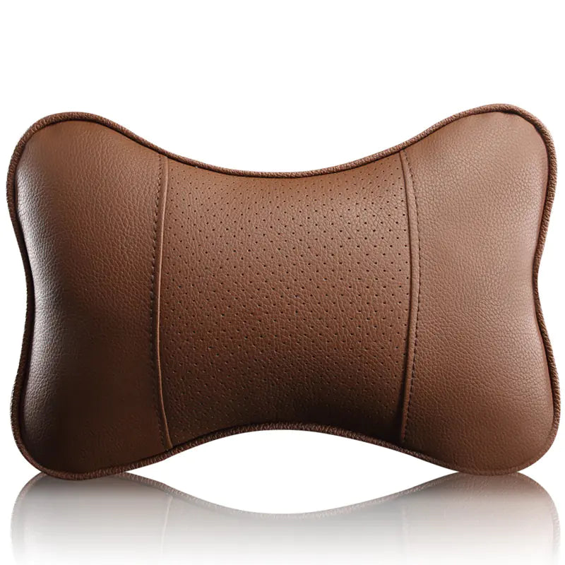 Leather Car Neck Pillow – Ergonomic Head & Neck Support